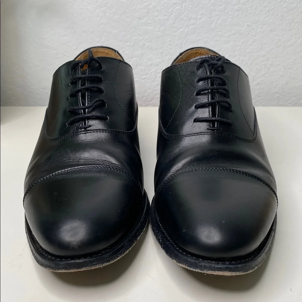Sebago Cap Toe Oxford Lace Up Dress Shoe Black Leather‎ Size 8.5